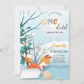 Invitation Onederful Winter 1er Birthday Girl Party (Devant)