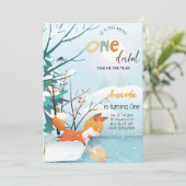 Invitation Onederful Winter 1er Birthday Girl Party (Debout devant)
