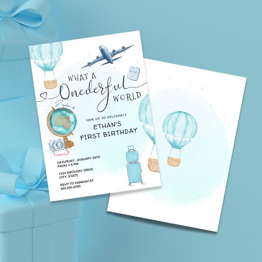 Invitation ONEderful World Balloon Boys premier anniversaire