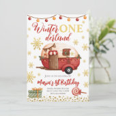 Invitation Onederland Anniversaire de enfant de camping de No (Debout devant)