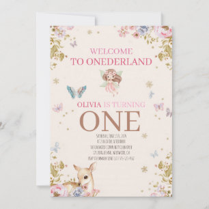 Invitation Onederland Conte de Fées Premier Anniversaire Fill