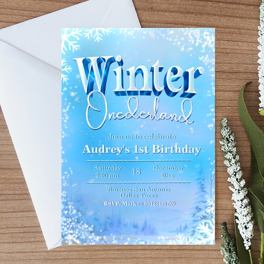 Invitation Onederland d'hiver - 1er anniversaire