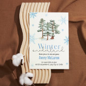 Invitation Onederland hivernal et fleur Anniversaire