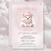 Invitation Onederland Pink Polar Bear 1er anniversaire