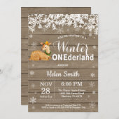 Invitation Onederland Rustic Deer 1er anniversaire (Devant / Derrière)