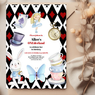 Invitation Onederland Tea Alice in Wonderland 1er anniversair