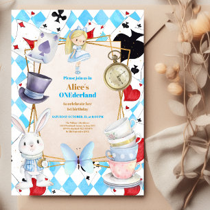 Invitation Onederland Tea Alice in Wonderland 1er anniversair