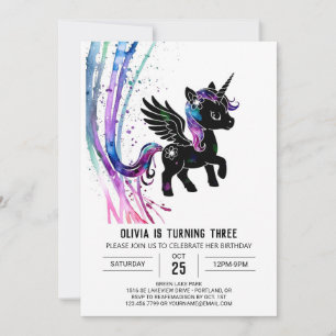 Invitation Online Adorable Unicorn Digital Anniversaire