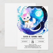 Invitation Online Kitty Magique Anniversaire (Devant / Derrière)