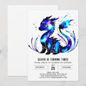 Invitation Online Majestic Dragon Digital Boy Anniversaire (Devant / Derrière)