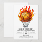 Invitation Online Pastel Sport Basketball Anniversaire (Devant / Derrière)