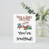 Invitation ont geeky noël père Noël informatique tech (Debout devant)