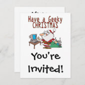Invitation ont geeky noël père Noël informatique tech (Devant / Derrière)