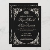 Invitation Onyx Black Islamic Wedding (Devant / Derrière)