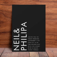 Onyx Black Ultra Modern Bold NOMS Simple Mariage