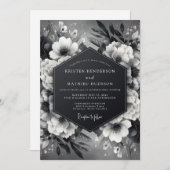 Invitation Onyx Luminous Flora Wedding (Devant / Derrière)