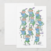 Invitation Onze joueurs de pipeau qui pépient (Devant / Derrière)