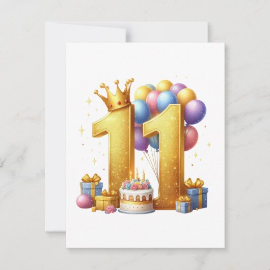 Invitation Onzième anniversaire doré (Devant)