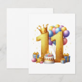 Invitation Onzième anniversaire doré (Devant / Derrière)