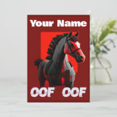 Invitation Oof Roblox Funny meme Red Horse (Debout devant)