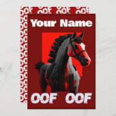 Invitation Oof Roblox Funny meme Red Horse (Devant / Derrière)