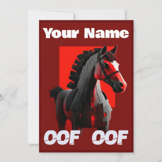 Invitation Oof Roblox Funny meme Red Horse