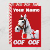 Invitation Oof Roblox Funny Mème Rouge Cheval Blanc (Devant / Derrière)