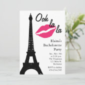 Invitation Ooh la la ! Bachelorette Party (blanc) (Debout devant)