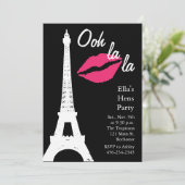 Invitation Ooh la la ! Fête de filles (Debout devant)