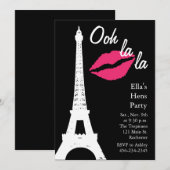 Invitation Ooh la la ! Fête de filles (Devant / Derrière)
