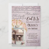 Invitation Ooh La La French Floral Paris Café Party (Devant)