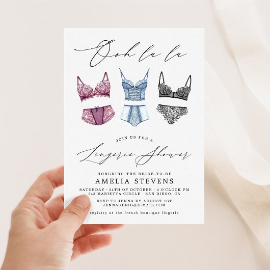 Invitation Ooh La La French Lingerie Douche