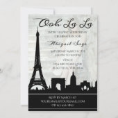 Invitation Ooh La La Paris Skyline Photo Anniversaire (Dos)