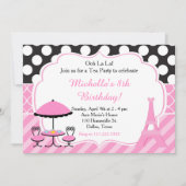 Invitation Ooh la la Paris Tea Anniversaire (Devant)