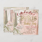 Invitation Ooh La La Vintage Paris Fête d'anniversaire (Devant / Derrière)