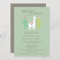 Ooh La Llama Baby shower mignon turquoise & brun s
