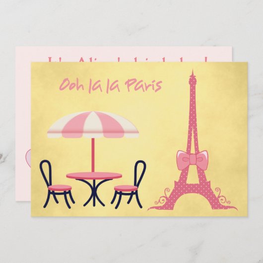 Invitation Ooh la Paris (Devant / Derrière)