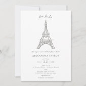 Invitation Ooh La Parties scintillant Eiffel Paris Fête des m (Devant)