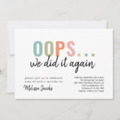 Invitation Oops Drôle Nous L'Avons Fait De Nouveau Bébé Sprin (Devant)