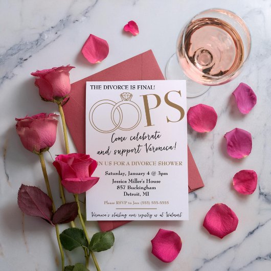 Invitation OOPS ! Fête de Divorce