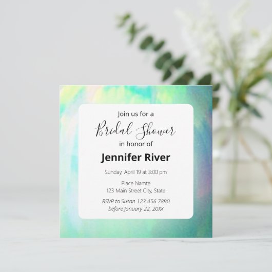 Invitation Opal Chic Élégant Moderne (Debout devant)