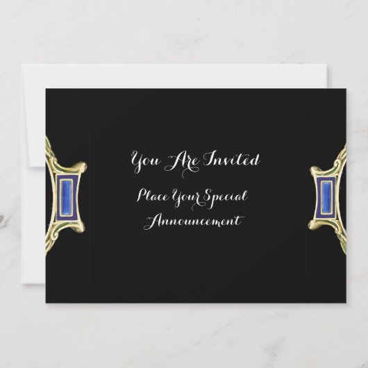 INVITATION OPALE BLEU VERT, MONOGRAMME DE JOAILLERIE EN OR AR (Dos)