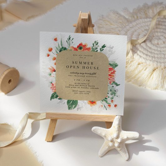 Invitation Open Fleur sauvage Carré d'été