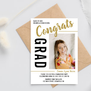 Invitation Open House 2025 de la fête de graduation Photo Gol
