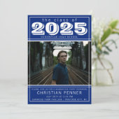 Invitation Open House 2025 de la fête des diplômés Photo Blue (Debout devant)