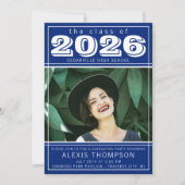 Invitation Open House 2025 de la fête des diplômés Photo Blue (Devant)