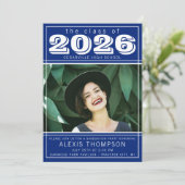 Invitation Open House 2025 de la fête des diplômés Photo Blue (Debout devant)