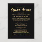 Invitation Open House Black & Gold Elegant (Devant)