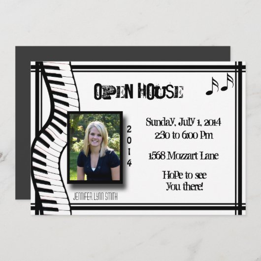 Invitation Open House de clavier (Devant / Derrière)