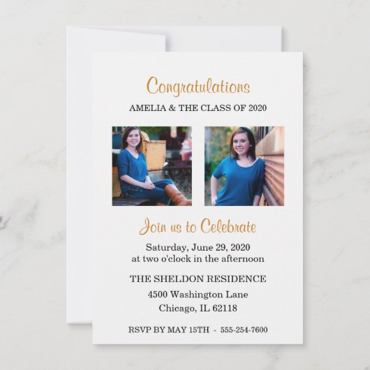 Invitation Open House de la Graduation moderne (Dos)